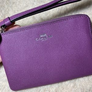 Purple Coach wristlet